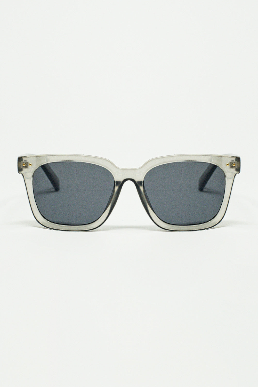 Square Bevel Frame Sunglasses in Grey