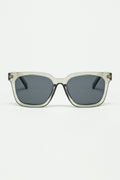 Square Bevel Frame Sunglasses in Grey