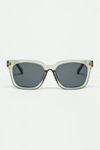 Square Bevel Frame Sunglasses in Grey