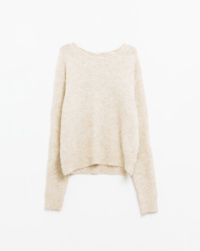 Standard Fit Soft Knit Sweater in Beige