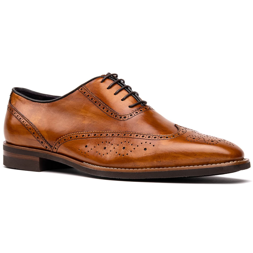STEPHANO Wingtip Oxford | Camel