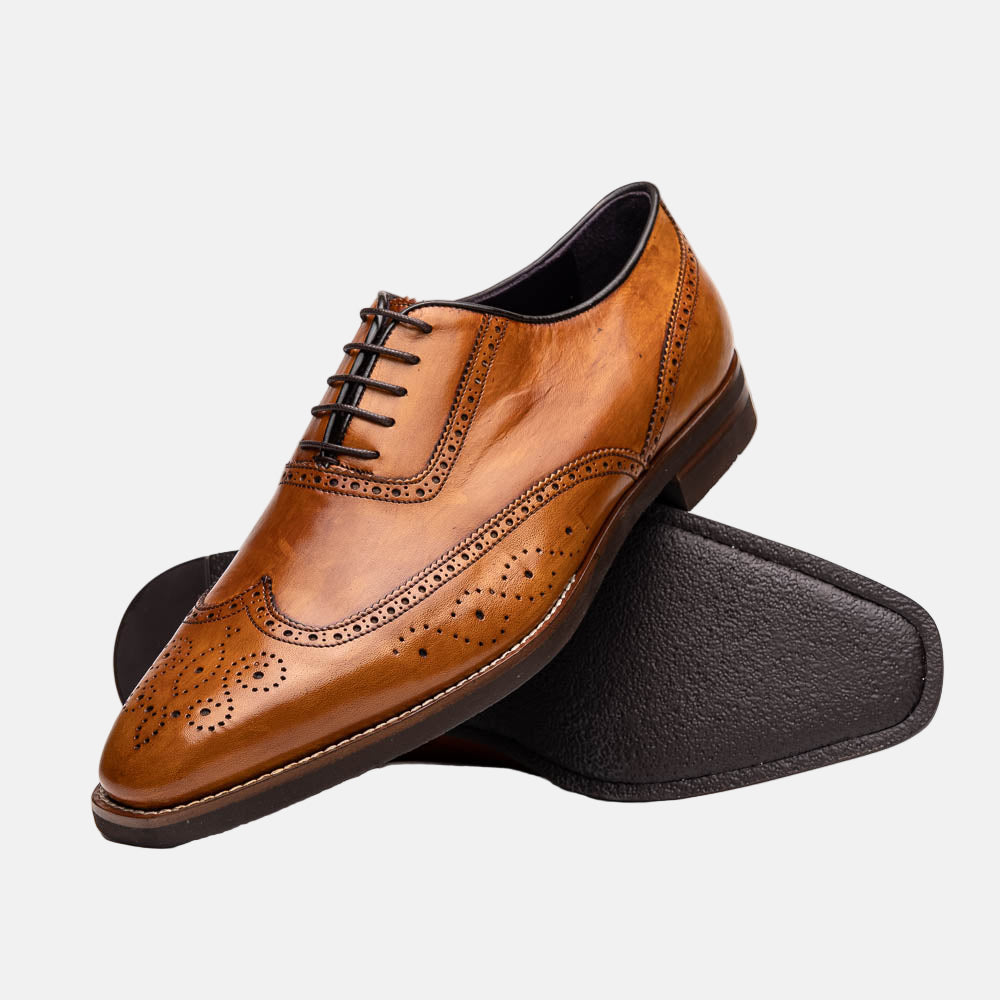 STEPHANO Wingtip Oxford | Camel