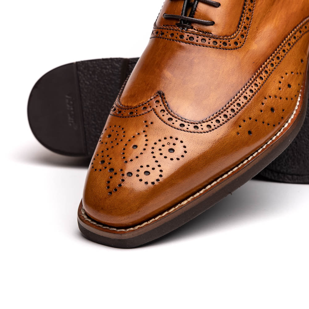 STEPHANO Wingtip Oxford | Camel