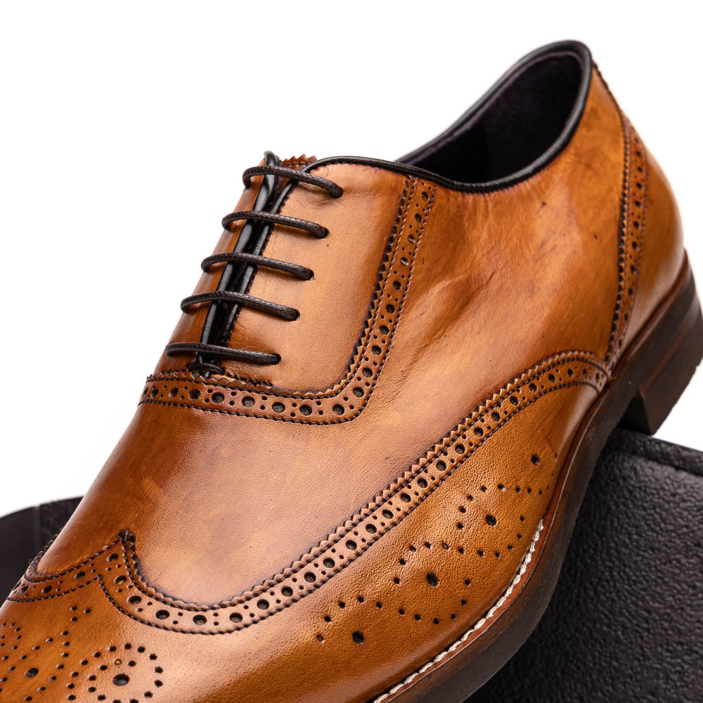 STEPHANO Wingtip Oxford | Camel