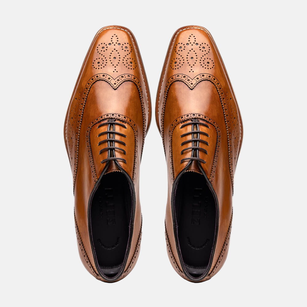 STEPHANO Wingtip Oxford | Camel