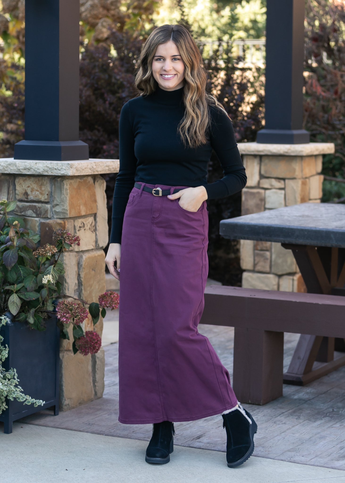 Stella Orchid Denim Maxi Skirt