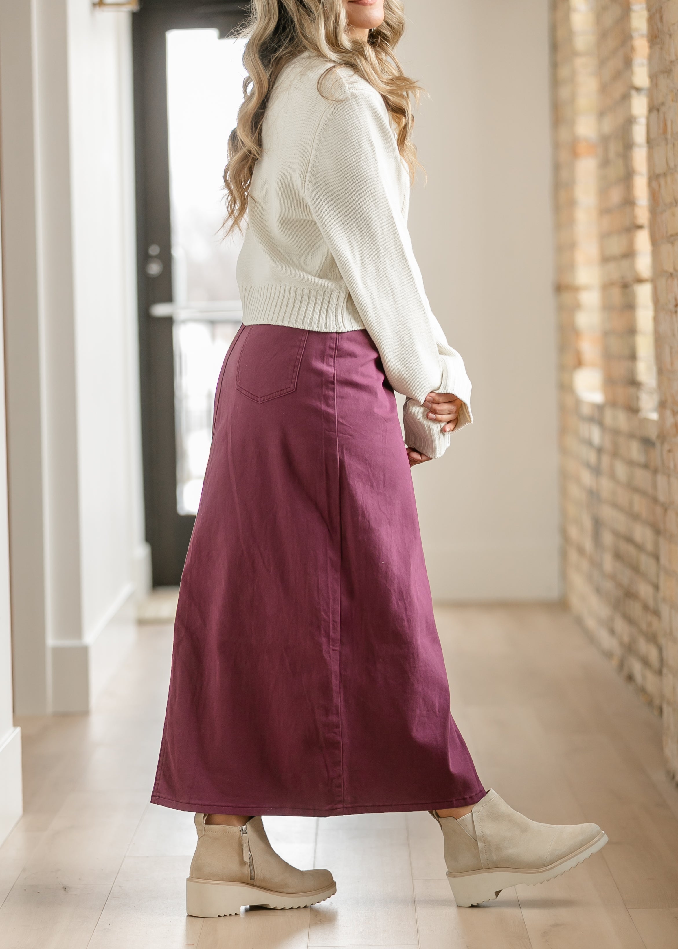Stella Orchid Denim Maxi Skirt