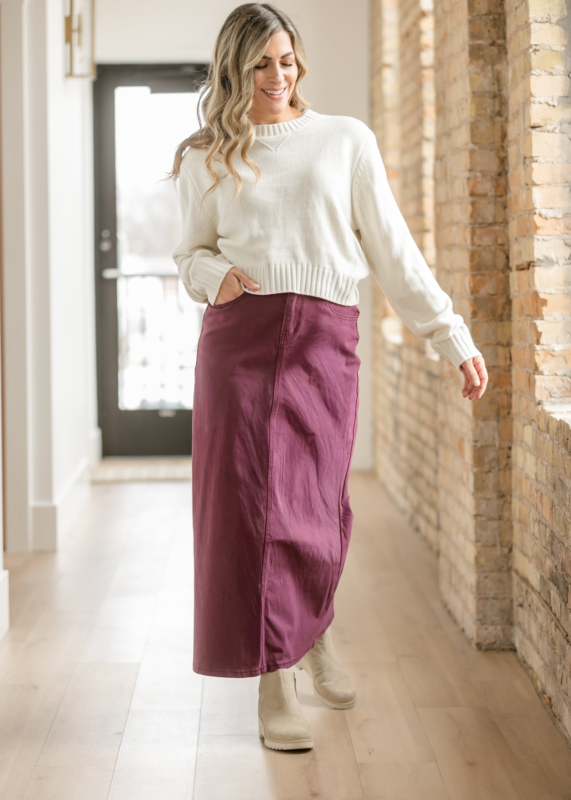 Stella Orchid Denim Maxi Skirt