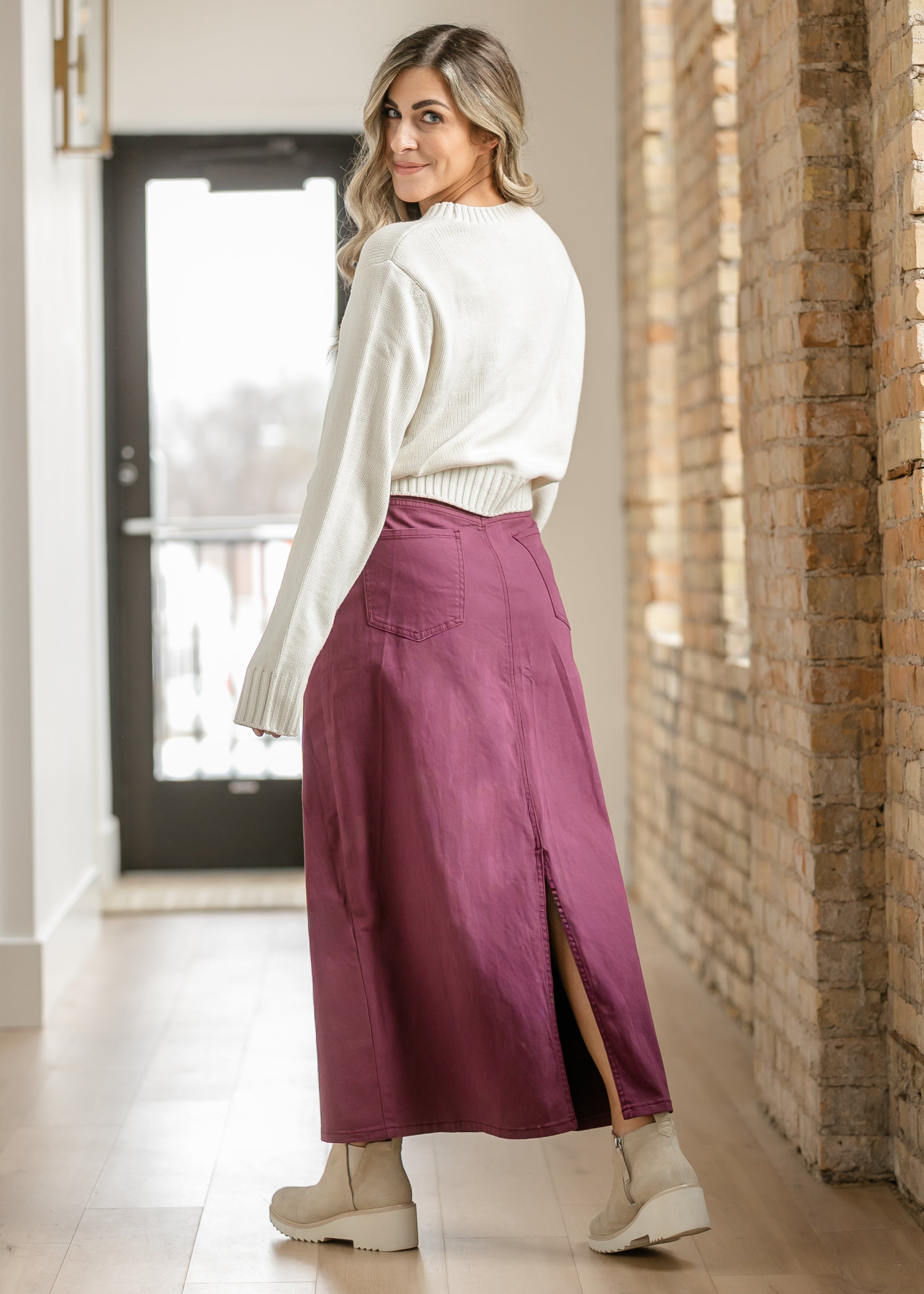 Stella Orchid Denim Maxi Skirt