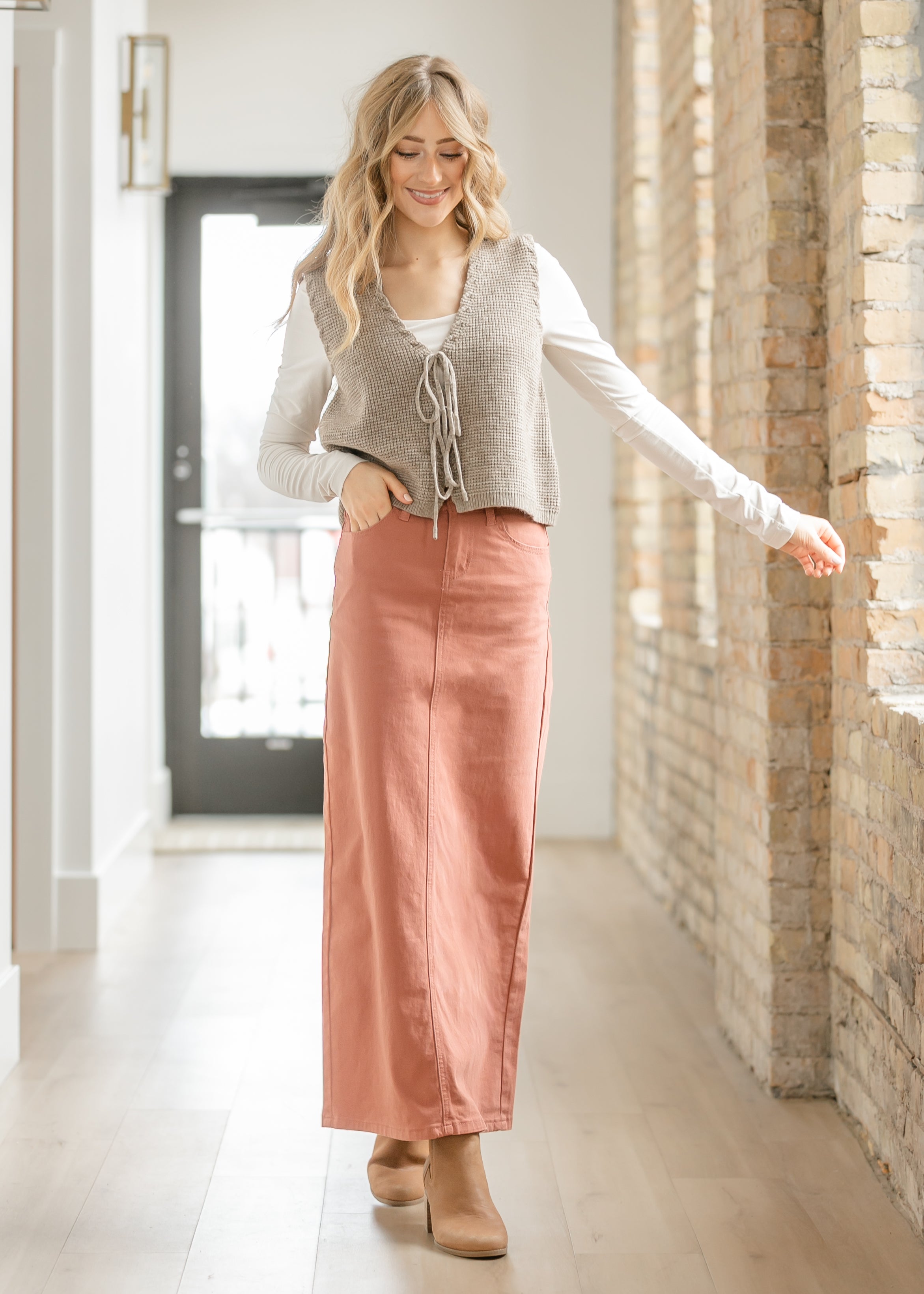 Stella Sienna Denim Maxi Skirt