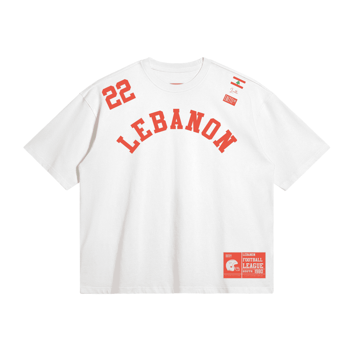 Lebanon Football League Retro Boxy Premium Quality Tee
