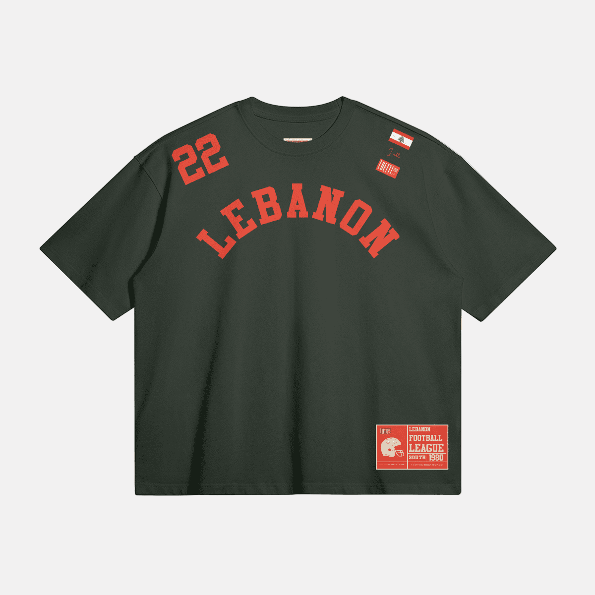 Lebanon Football League Retro Boxy Premium Quality Tee