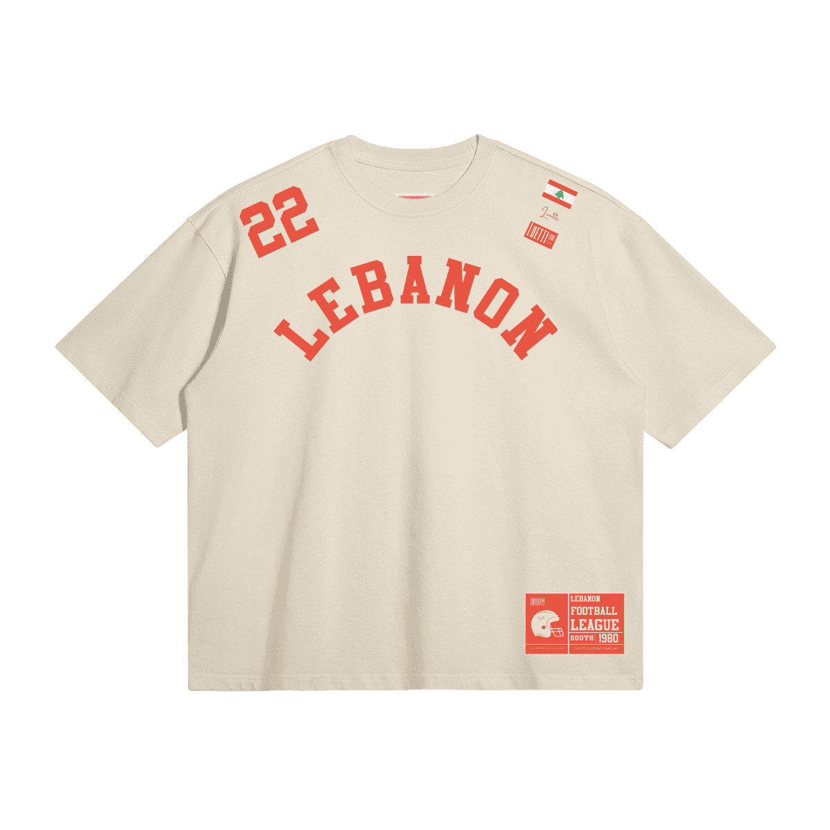 Lebanon Football League Retro Boxy Premium Quality Tee