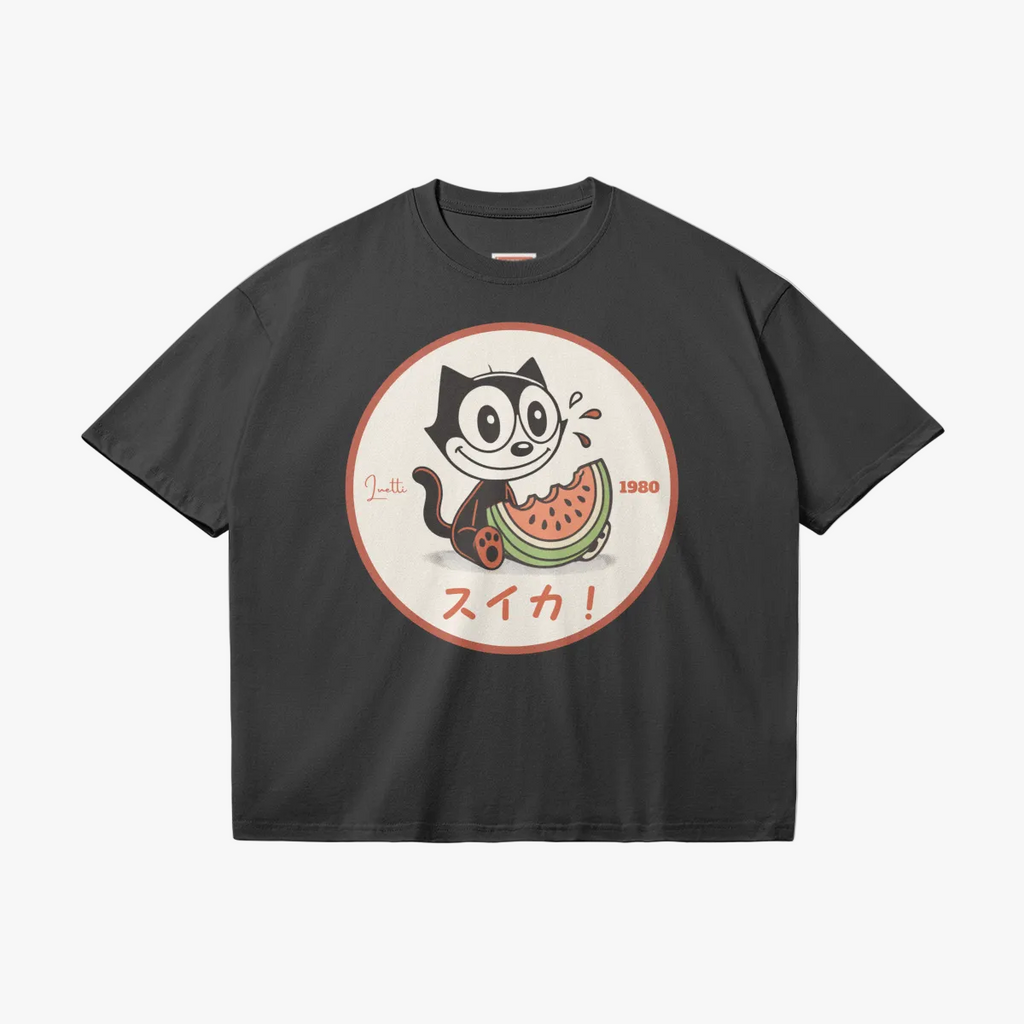 "Watermelon!" Japanese Script Loose T-shirt