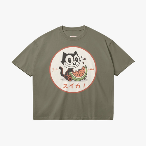 "Watermelon!" Japanese Script Loose T-shirt
