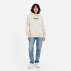 NYC Style Diesel Print Distressed Hoodie | Sand