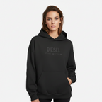 NYC Style Diesel Print Distressed Hoodie | Black