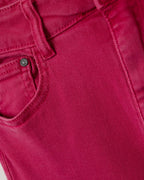 Straight Leg Pants with Cropped Hem in Magenta