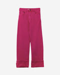 Straight Leg Pants with Cropped Hem in Magenta