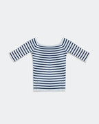 Stripe Bardot Top in Navy