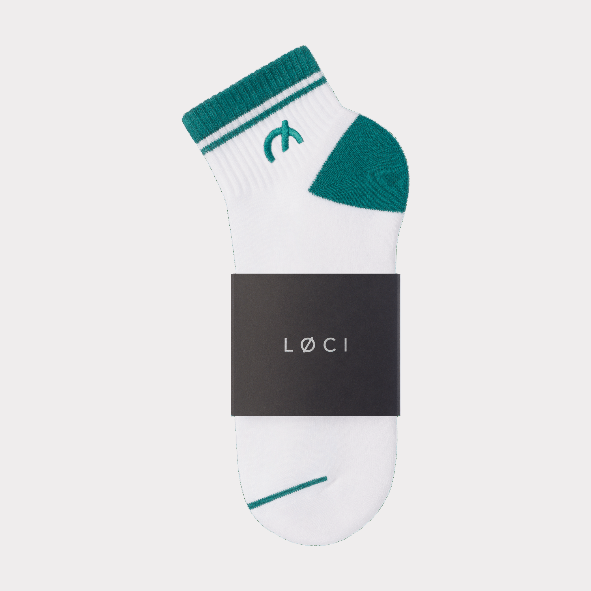 Stripe Cushioned Ankle Socks | White/Green