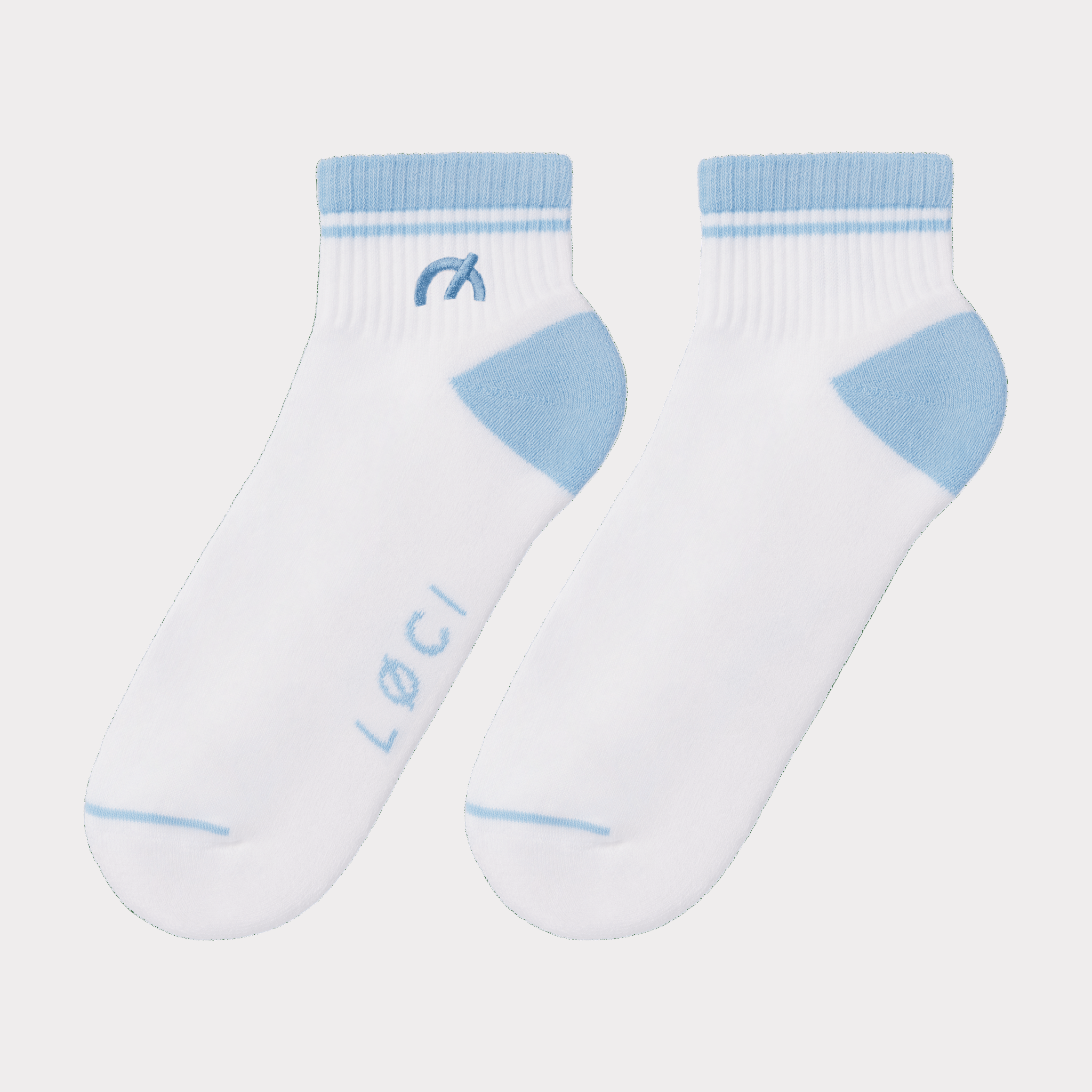 Stripe Cushioned Ankle Socks | White/Blue