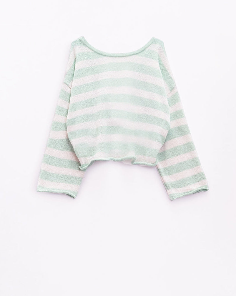 Striped Sweater with Knot Detail at the Back