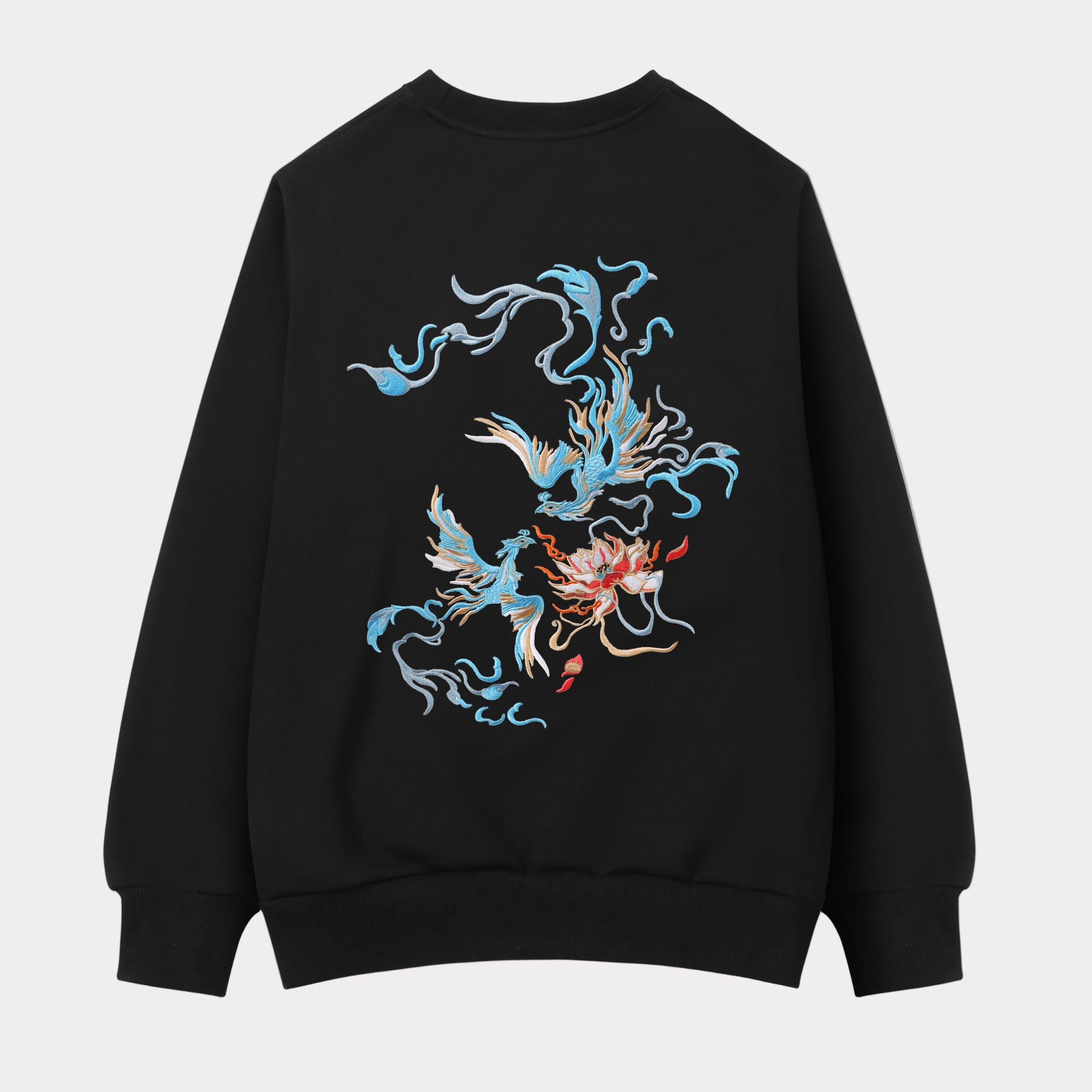 SW9010 Blue Phoenix Embroidery Sweater