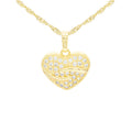 Cubic Zirconia 14K Gold Filled Heart Pendant Necklace Set