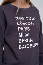 Sweatshirt with Text Chest Print