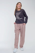 Sweatshirt with Text Chest Print