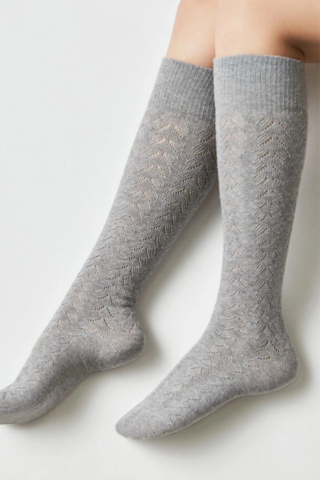 Cotton Knee Highs Conte Classic Socks 010 | Cotton Blend and Knitted Pattern