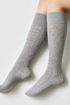 Cotton Knee Highs Conte Classic Socks 010 | Cotton Blend and Knitted Pattern