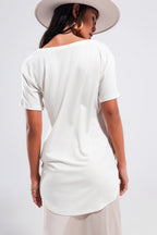 T Shirt with New York City Slogan in White