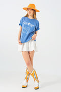 T-Shirt with Vintage 18 Text in Blue