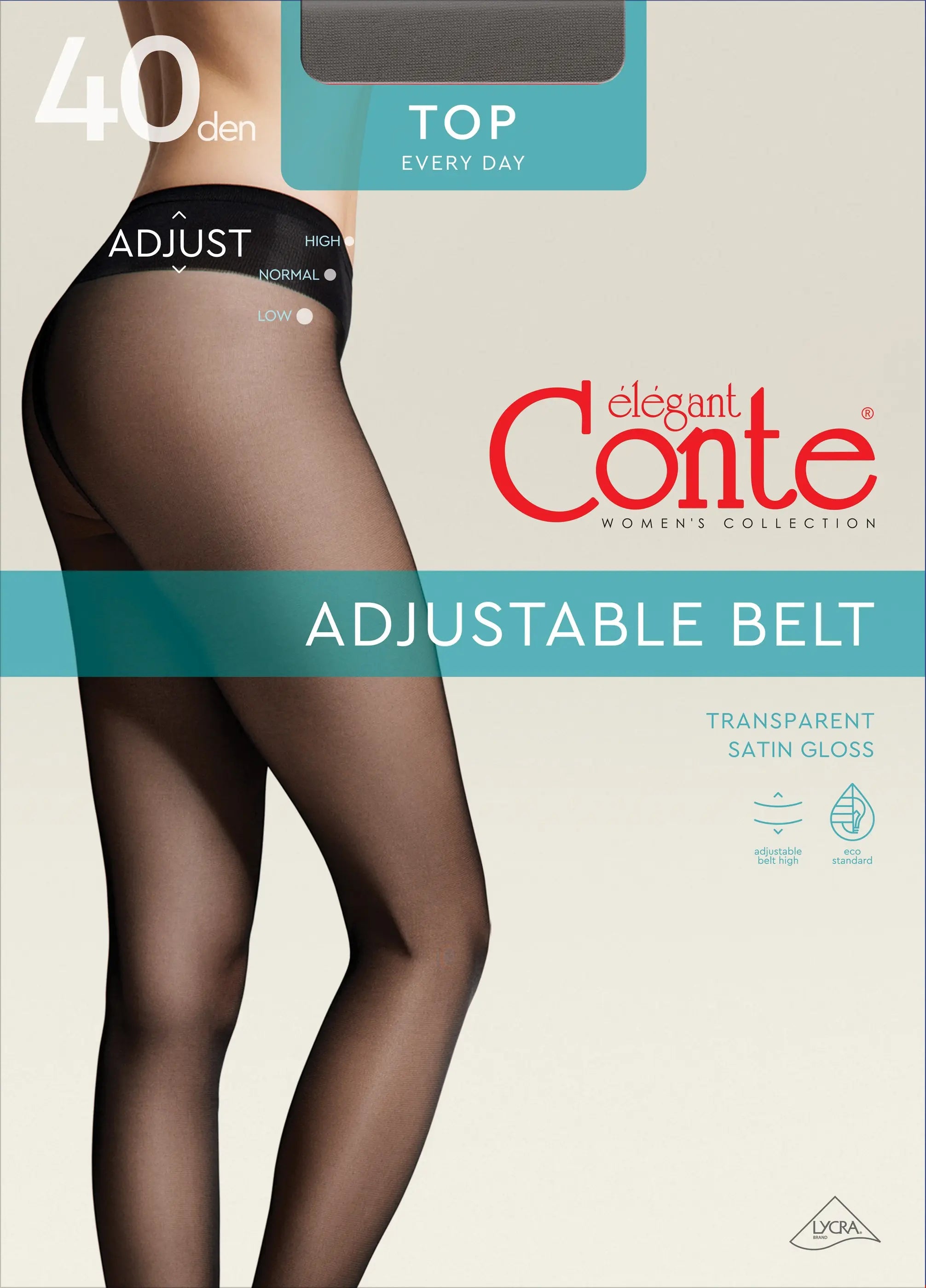 Conte Top Tights with Low Waist Adjustable Belt 40 Den