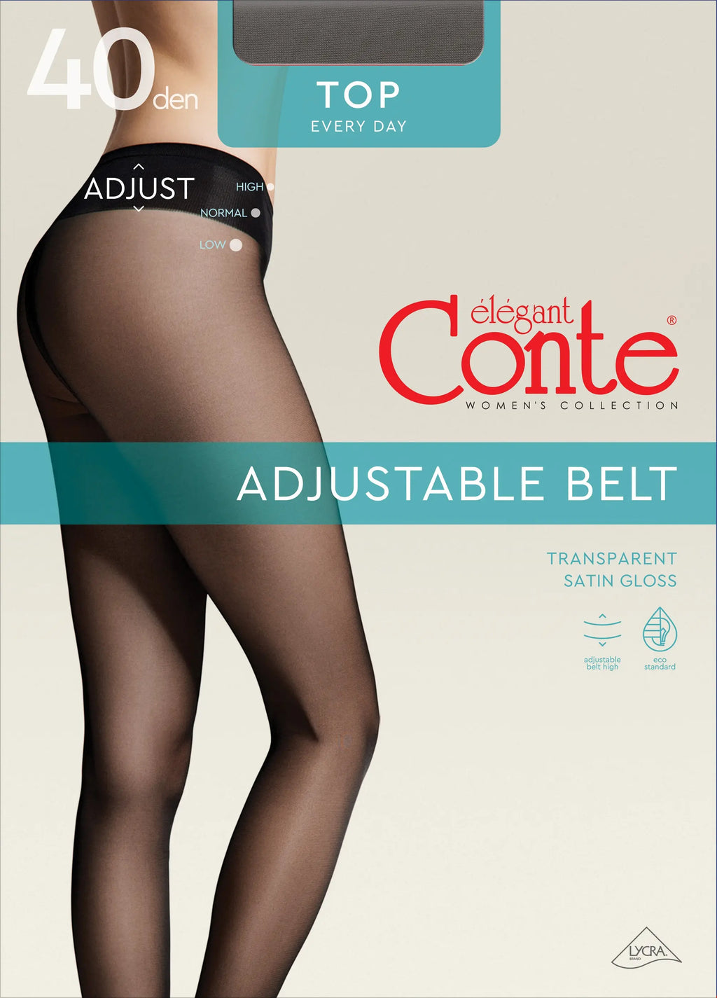 Conte Top Tights with Low Waist Adjustable Belt 40 Den