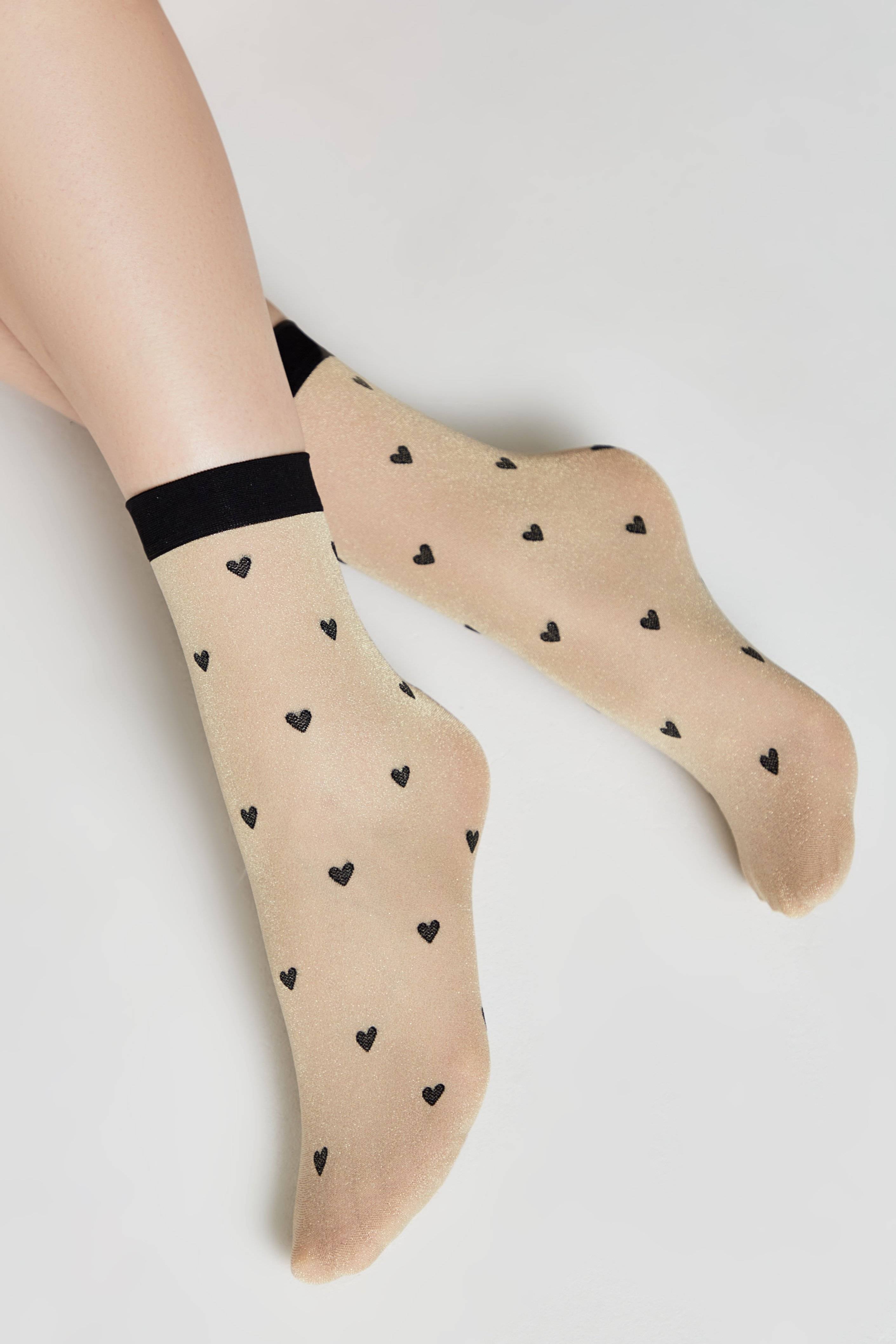 Shimmering Socks Conte Fantasy with "Hearts" Designs