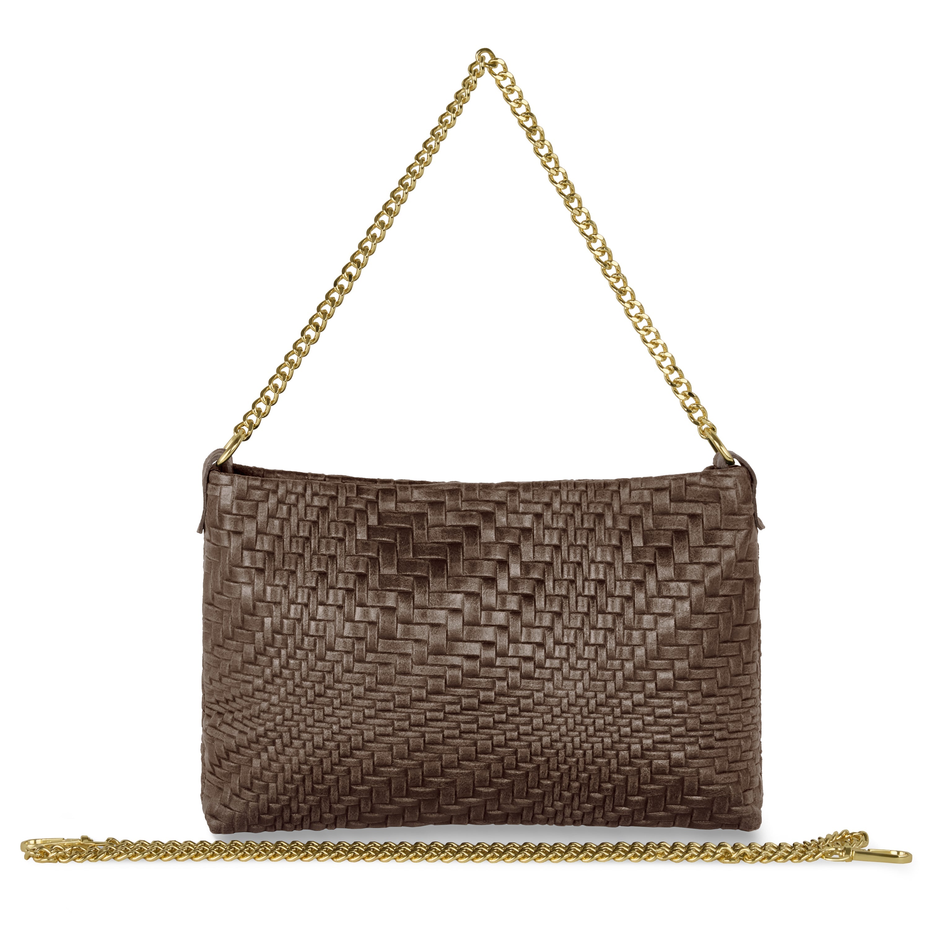 Grid Suede Leather Crossbody Bag