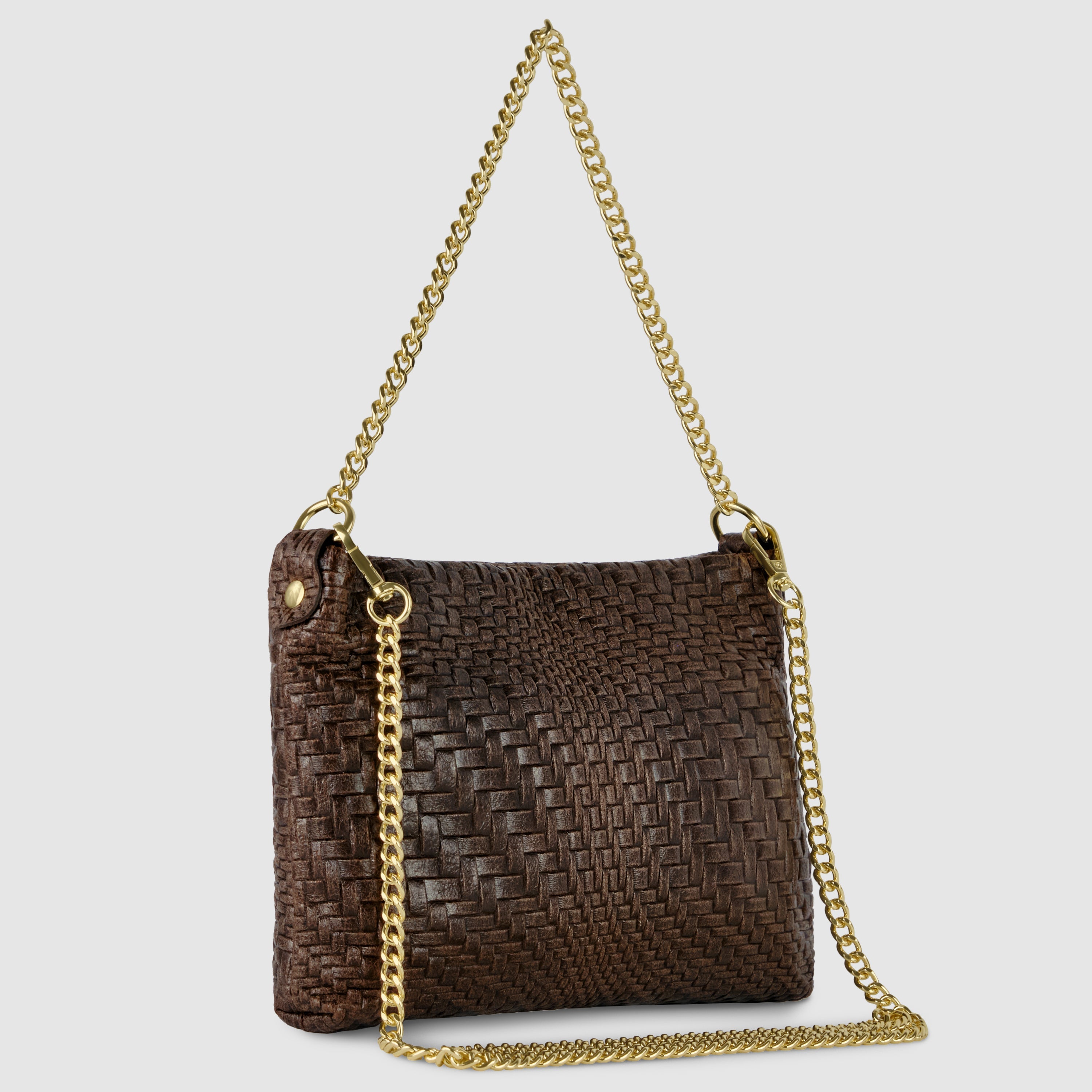 Grid Suede Leather Crossbody Bag