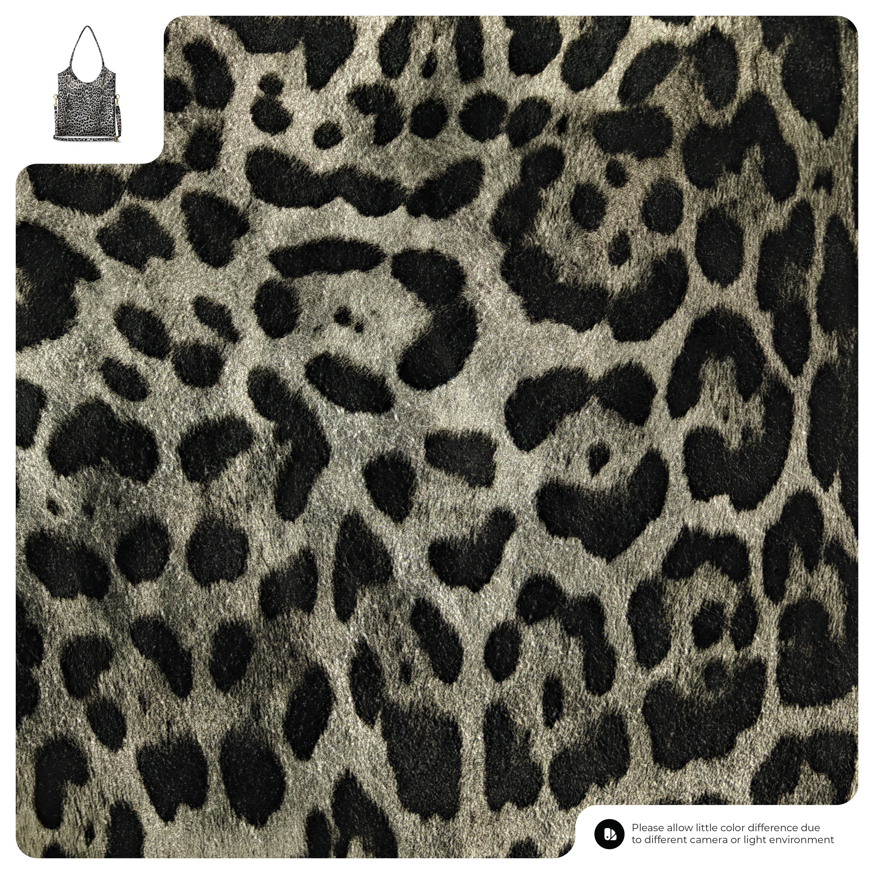 Leopard Metallic Suede Leather Tote Bag