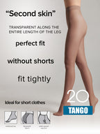 Conte Tango Tights 20 Den | Sheer to Waist Satin Shine