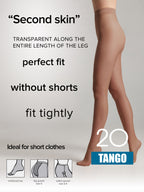 Conte Tango Tights 20 Den | Sheer to Waist Satin Shine