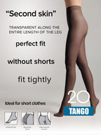 Conte Tango Tights 20 Den | Sheer to Waist Satin Shine