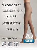 Conte Tango Tights 20 Den | Sheer to Waist Satin Shine
