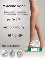 Conte Tango Tights 40 Den | Sheer to Waist Satin Shine
