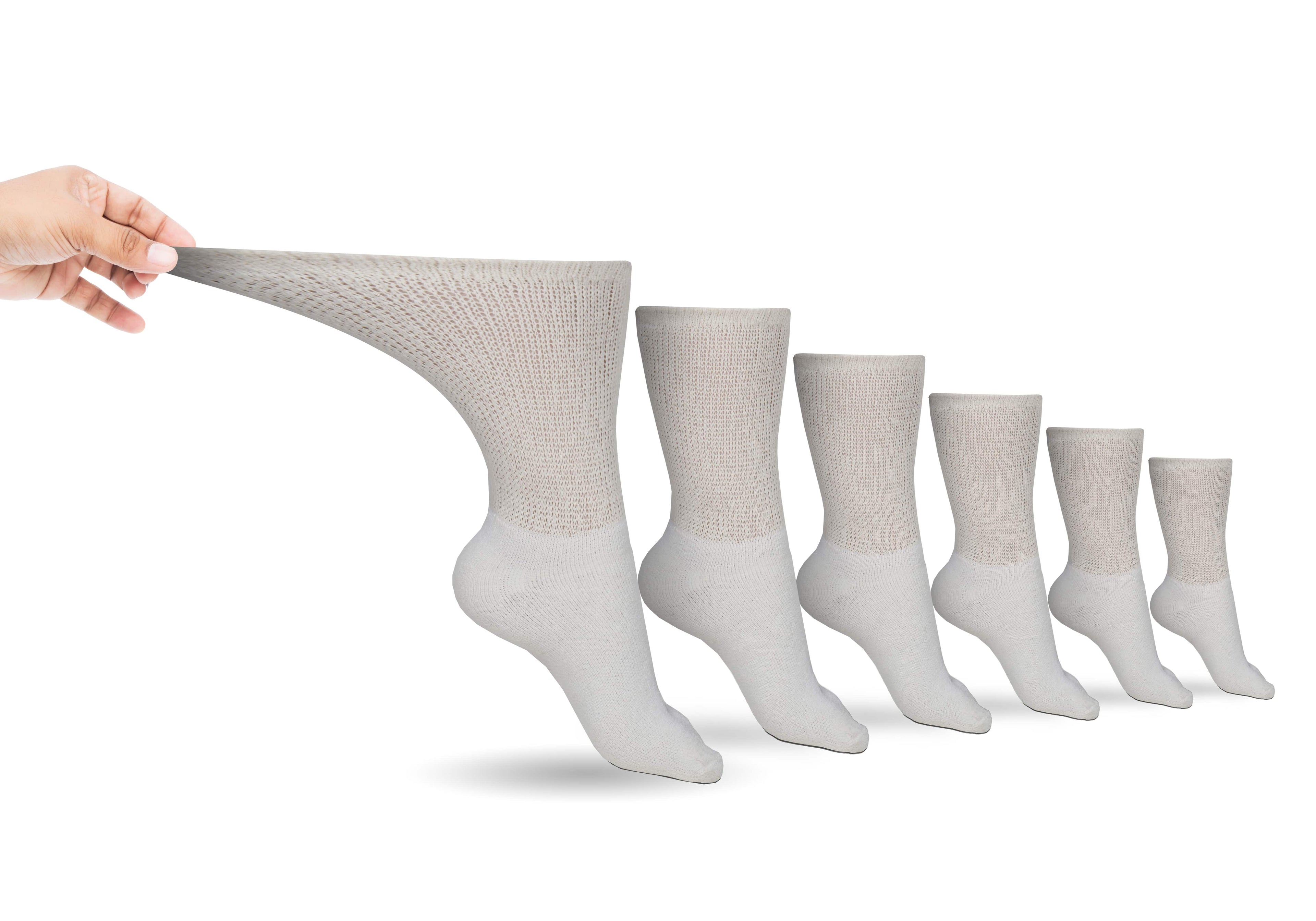 Non-Binding Cotton Diabetic Crew Socks | 6-Pack