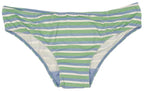 Blue and Green Striped Modal Bikini with Ruching