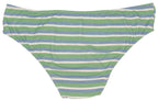 Blue and Green Striped Modal Bikini with Ruching