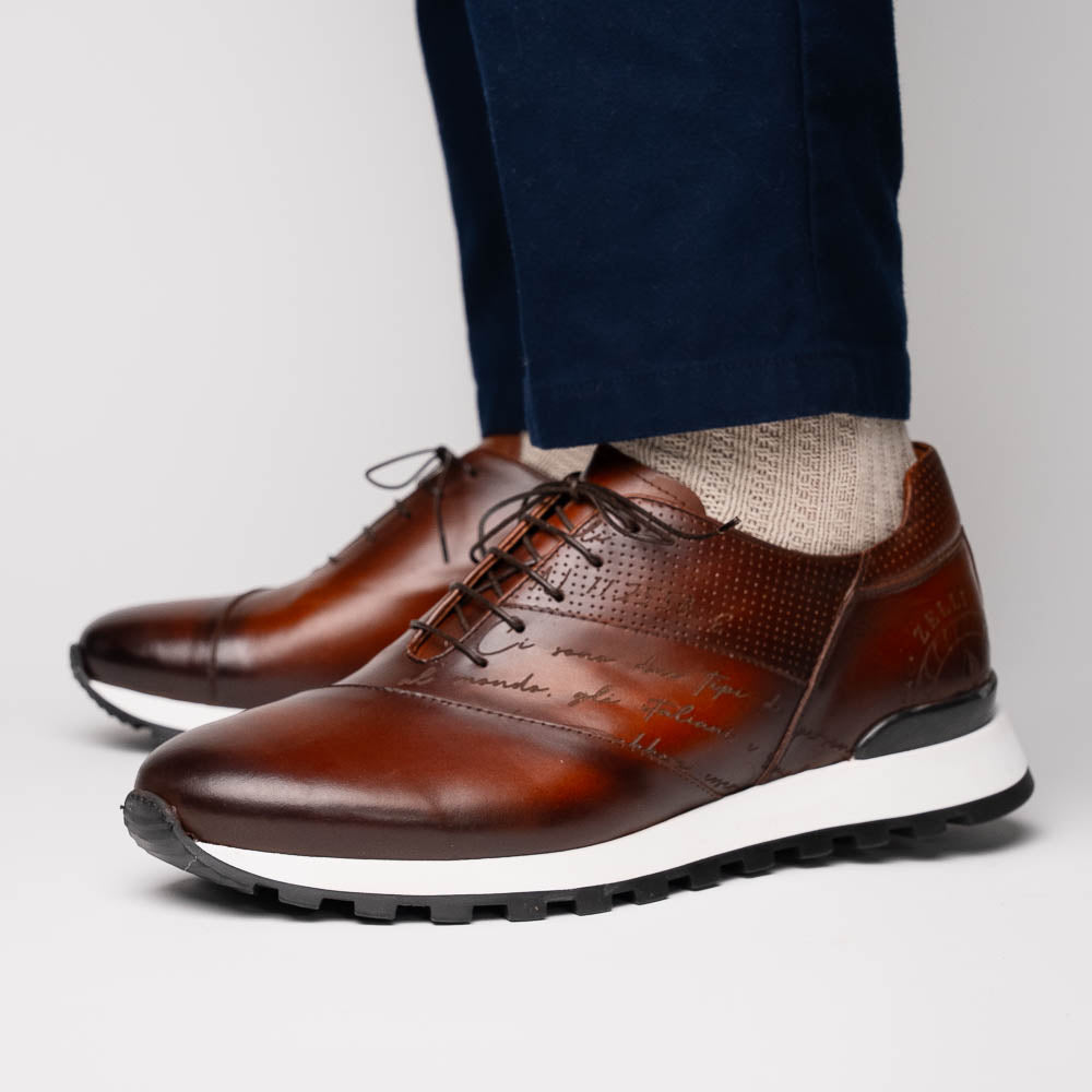 Testo Italian Calfskin Sneaker | Brown